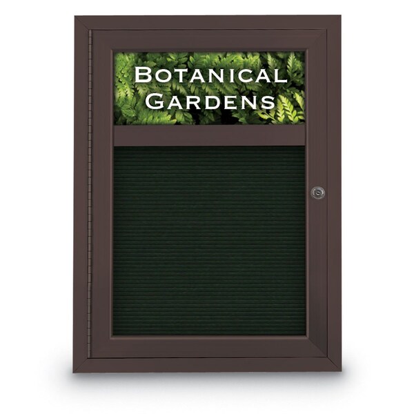 Indoor Enclosed Combo Board, 42"x32", Bronze Frame/Burgundy & Black